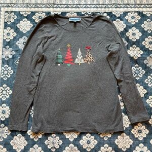 🔴Karen Scott Charcoal Holiday Sweater